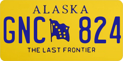 AK license plate GNC824