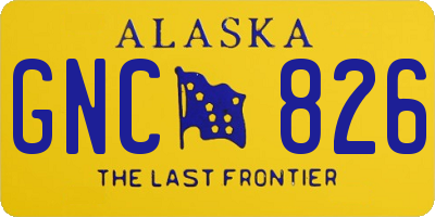 AK license plate GNC826