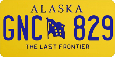 AK license plate GNC829