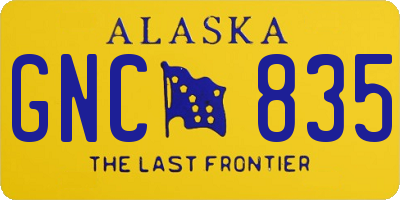 AK license plate GNC835
