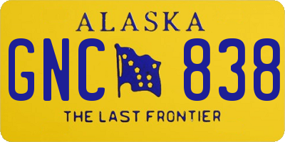 AK license plate GNC838