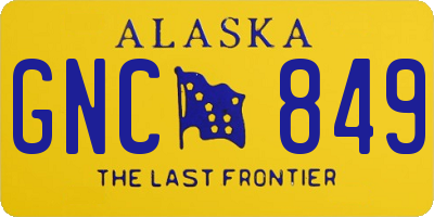 AK license plate GNC849