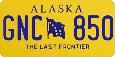 AK license plate GNC850