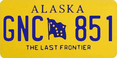 AK license plate GNC851