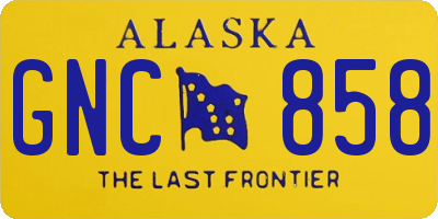 AK license plate GNC858