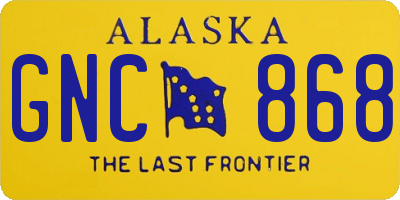 AK license plate GNC868