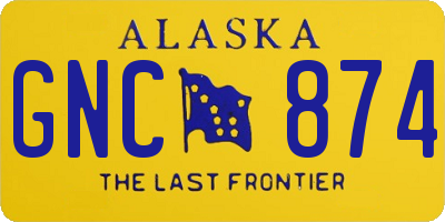 AK license plate GNC874