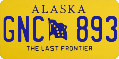 AK license plate GNC893