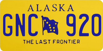 AK license plate GNC920