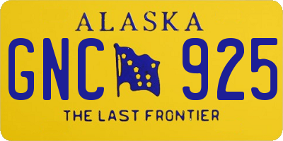 AK license plate GNC925