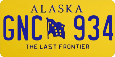 AK license plate GNC934