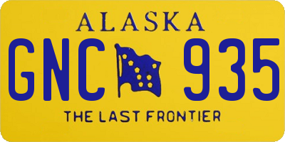 AK license plate GNC935
