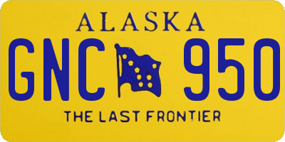 AK license plate GNC950
