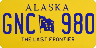 AK license plate GNC980