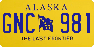 AK license plate GNC981