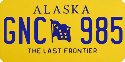 AK license plate GNC985
