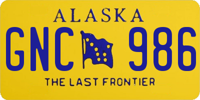 AK license plate GNC986