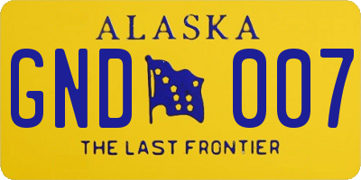 AK license plate GND007