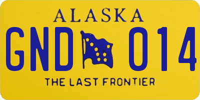 AK license plate GND014