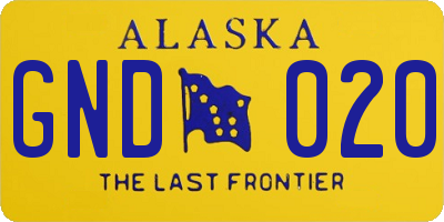 AK license plate GND020