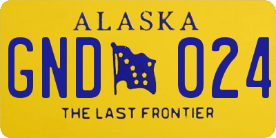 AK license plate GND024
