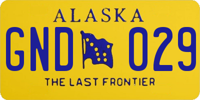 AK license plate GND029