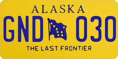 AK license plate GND030