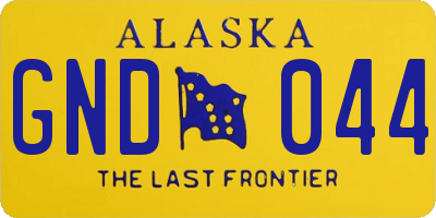 AK license plate GND044