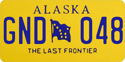 AK license plate GND048