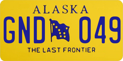 AK license plate GND049