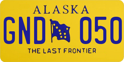 AK license plate GND050