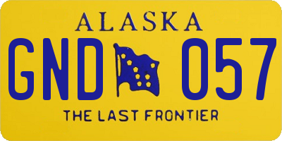 AK license plate GND057