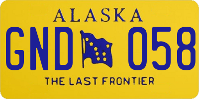 AK license plate GND058