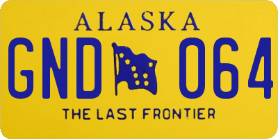 AK license plate GND064