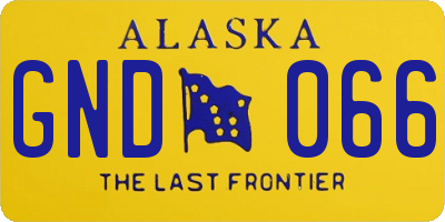 AK license plate GND066