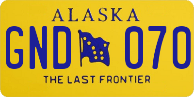AK license plate GND070