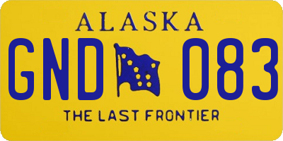 AK license plate GND083