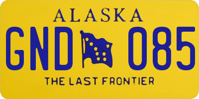 AK license plate GND085