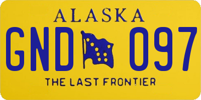 AK license plate GND097