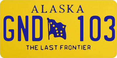 AK license plate GND103