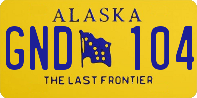 AK license plate GND104