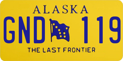 AK license plate GND119