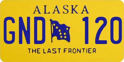 AK license plate GND120
