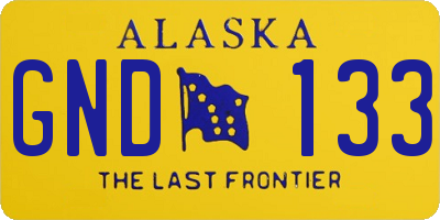 AK license plate GND133