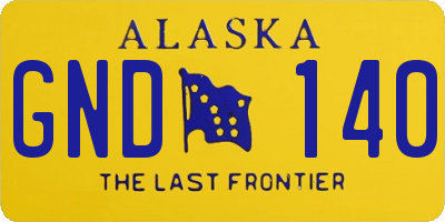 AK license plate GND140