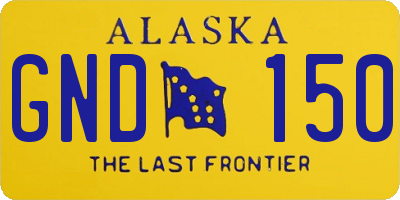 AK license plate GND150