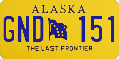 AK license plate GND151