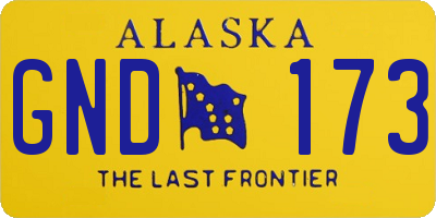 AK license plate GND173