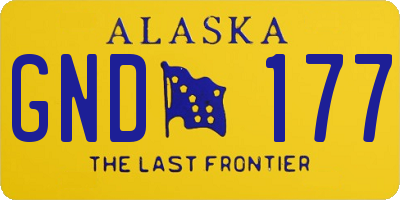 AK license plate GND177