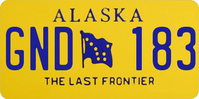 AK license plate GND183